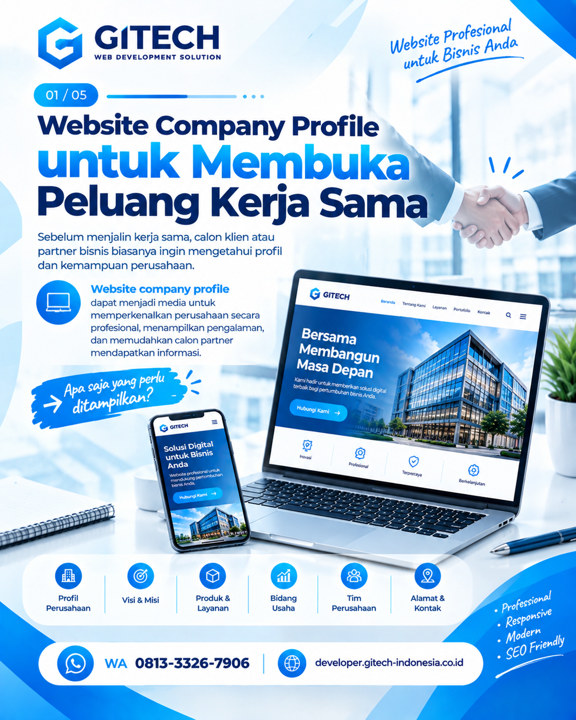 Website company profile untuk peluang kerja sama