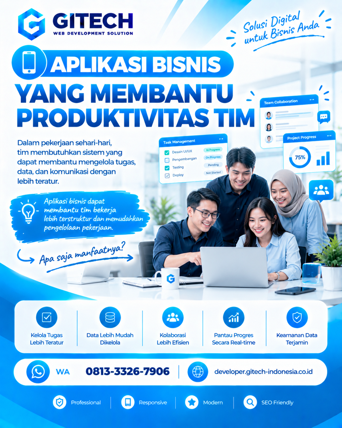 Aplikasi bisnis untuk mengelola tugas tim